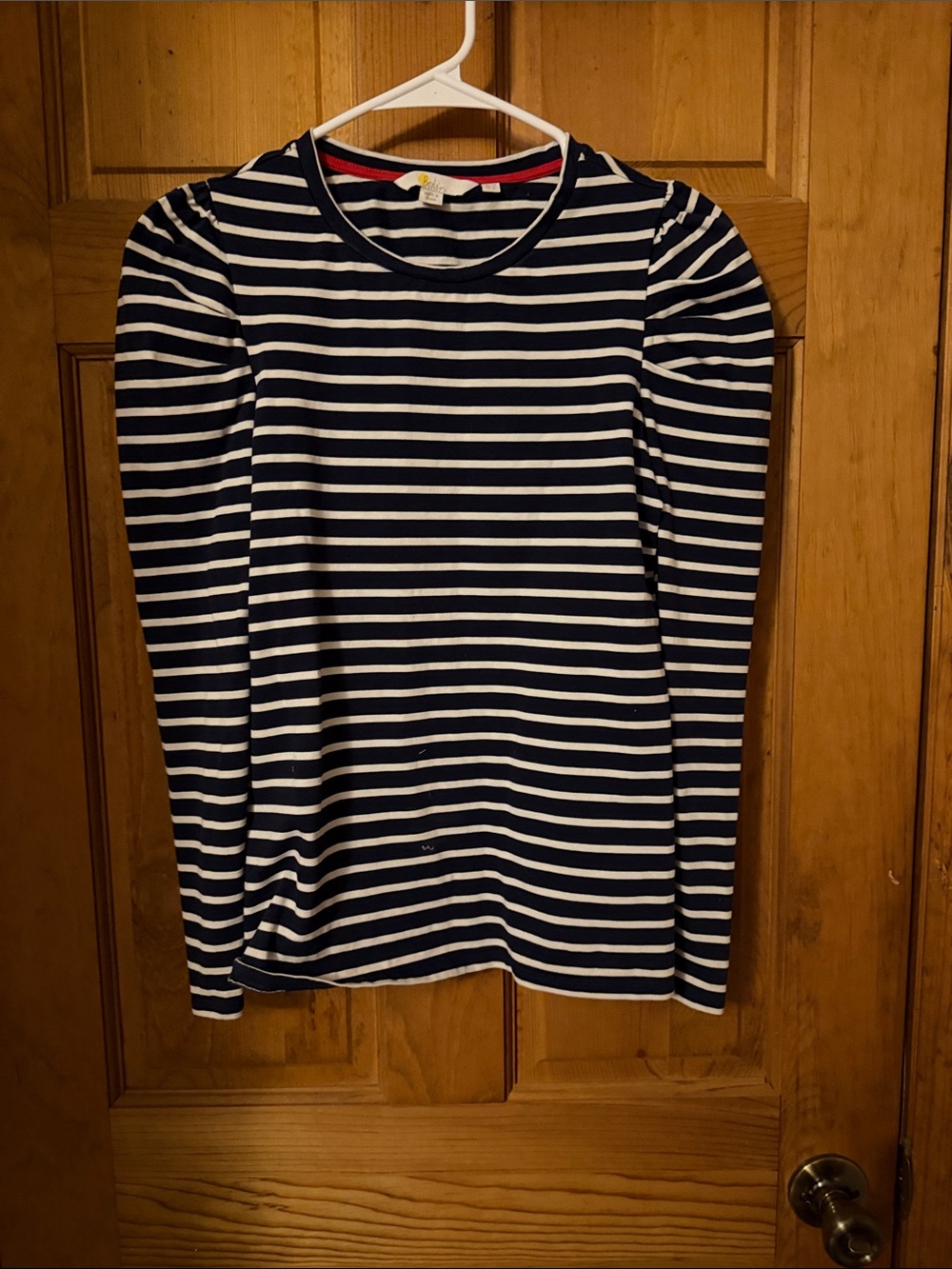 Boden Navy, White & Red Striped Long Sleeve Top